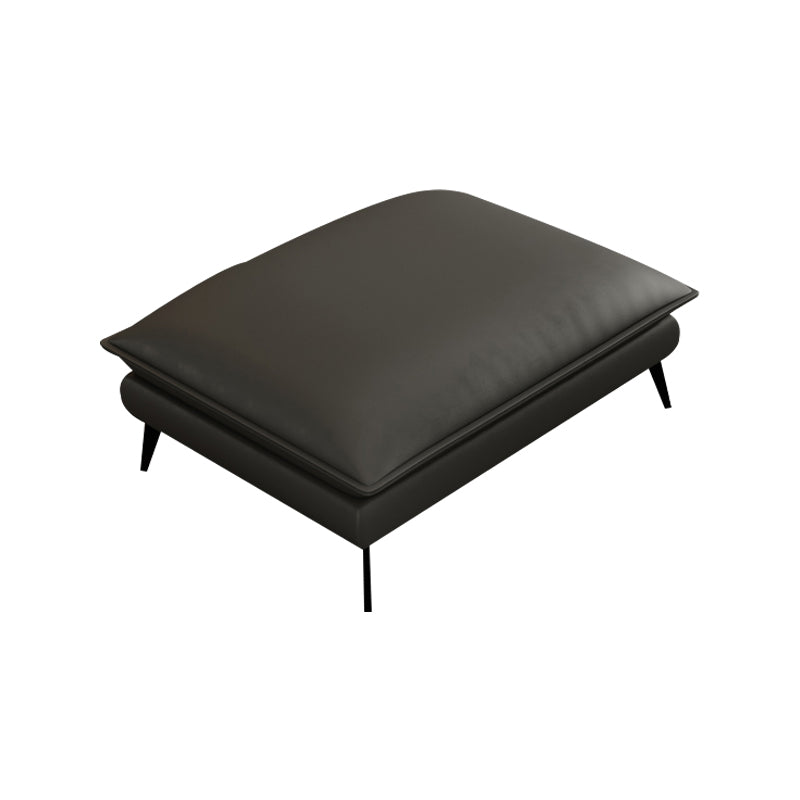 Modern Pillowed Back Cushions Black Sectional Flared Arm Chesterfield Sectional