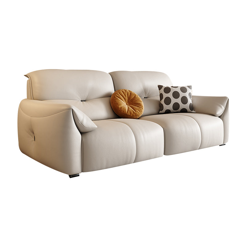 Modern Genuine Leather Sectional Sofa, Pillow Top Arm Sectional Sofa