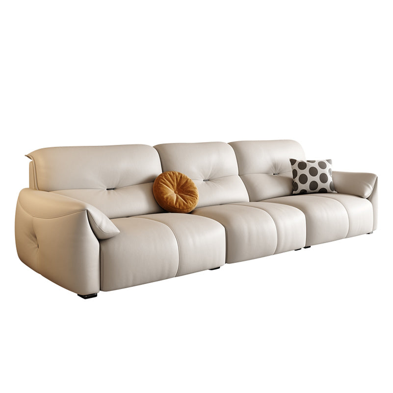Modern Genuine Leather Sectional Sofa, Pillow Top Arm Sectional Sofa