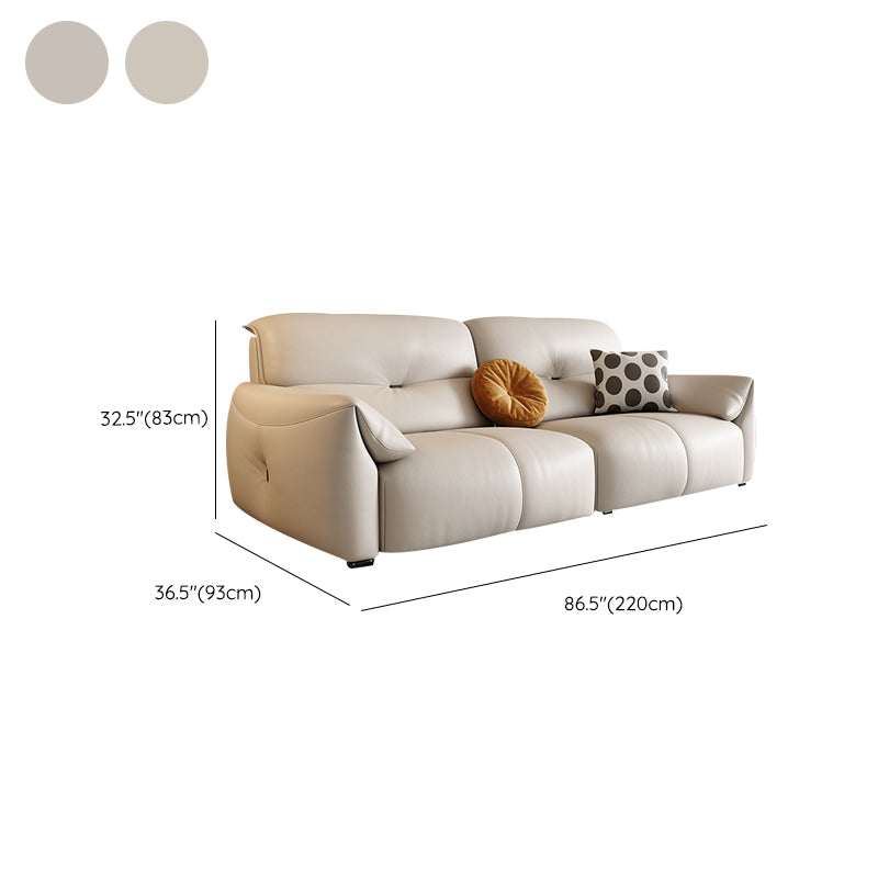 Modern Genuine Leather Sectional Sofa, Pillow Top Arm Sectional Sofa