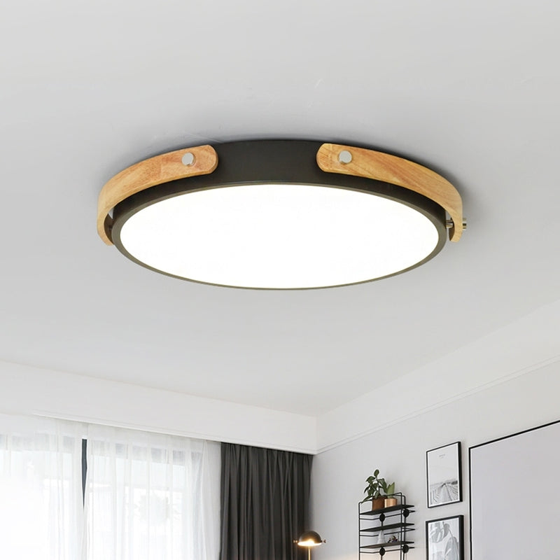 Black/White Circle Bathroom Ceiling Mount Light Acrylic Modern Style LED Ceiling Lamp in Warm/White Light