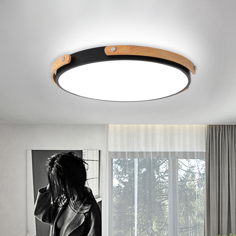 Black/White Circle Bathroom Ceiling Mount Light Acrylic Modern Style LED Ceiling Lamp in Warm/White Light