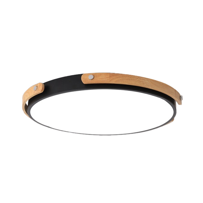 Black/White Circle Bathroom Ceiling Mount Light Acrylic Modern Style LED Ceiling Lamp in Warm/White Light