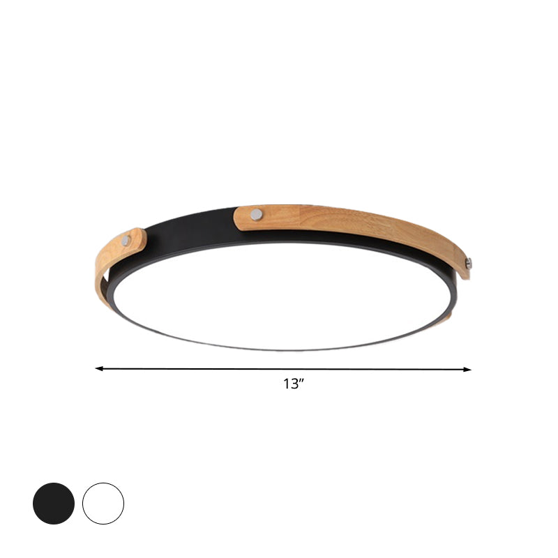 Black/White Circle Bathroom Ceiling Mount Light Acrylic Modern Style LED Ceiling Lamp in Warm/White Light