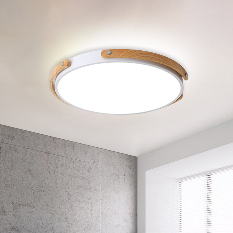 Black/White Circle Bathroom Ceiling Mount Light Acrylic Modern Style LED Ceiling Lamp in Warm/White Light