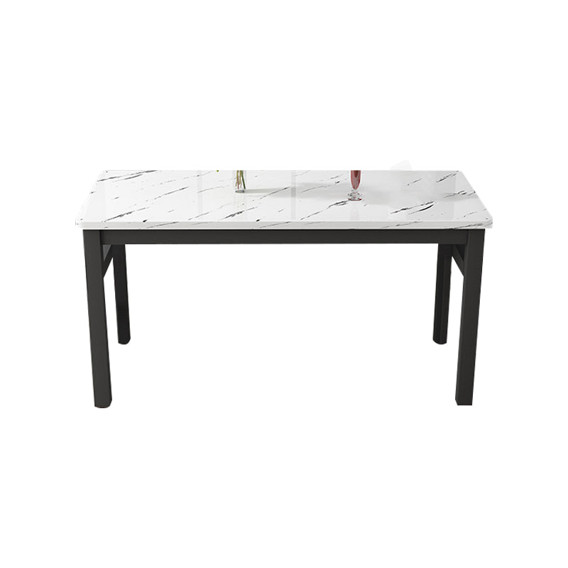 Modern Rectangular Dining Table Wooden Tabletop for Living Room