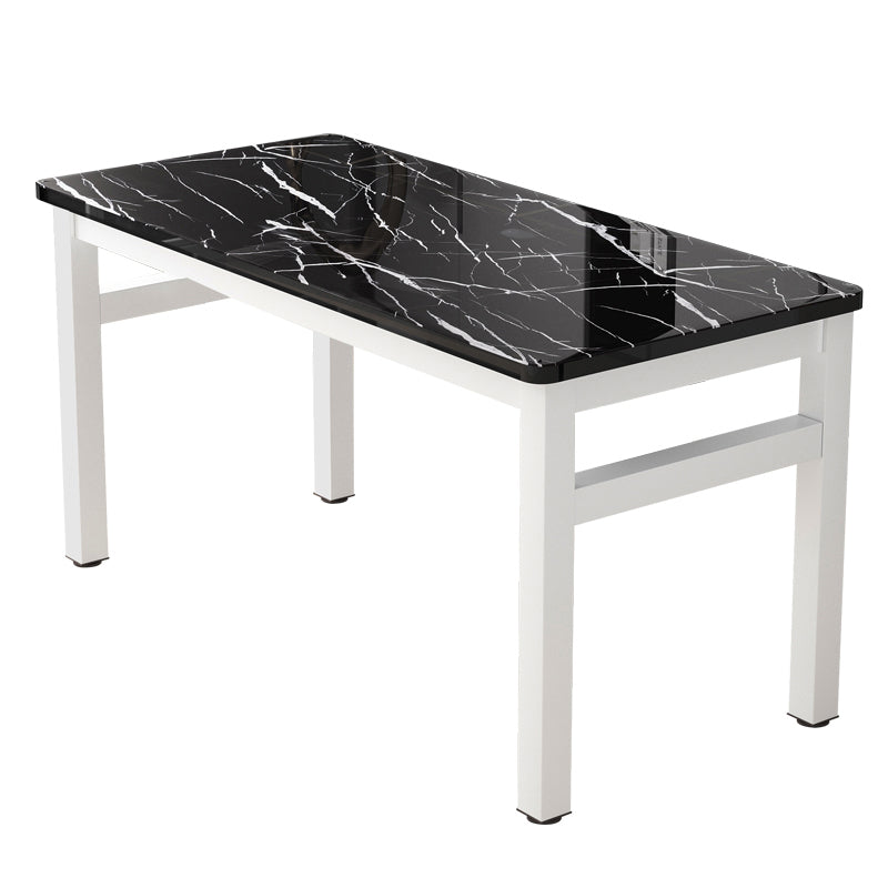 Modern Rectangular Dining Table Wooden Tabletop for Living Room