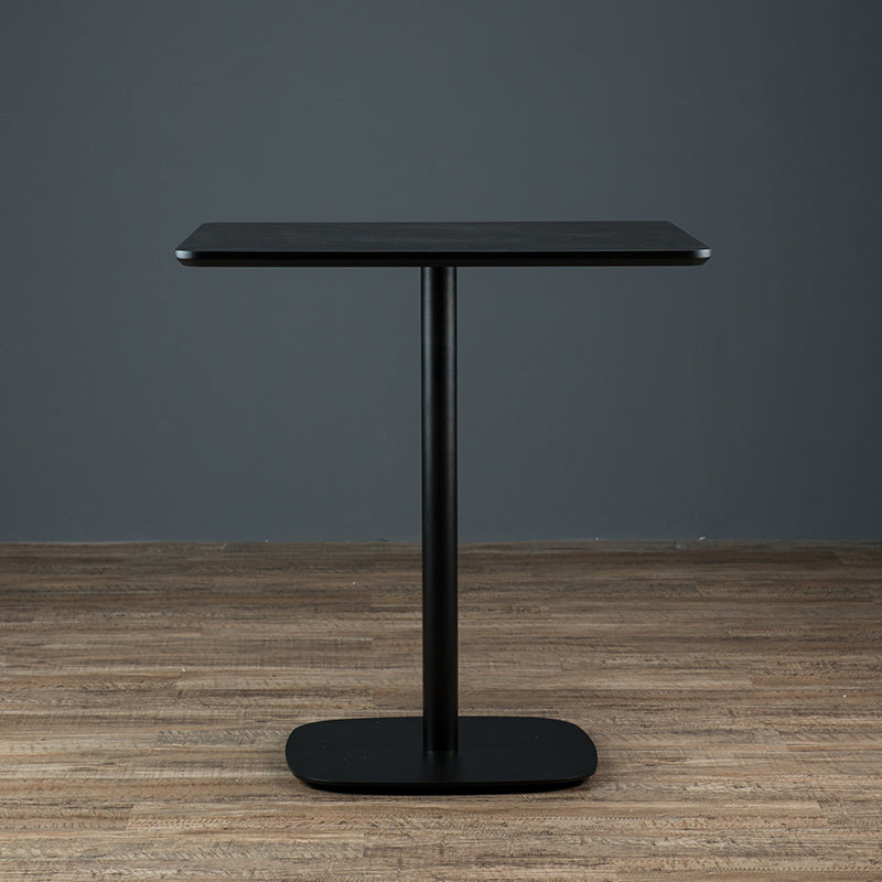 Modern Square Dining Table Wood Tabletop with Steel Pedestal Base