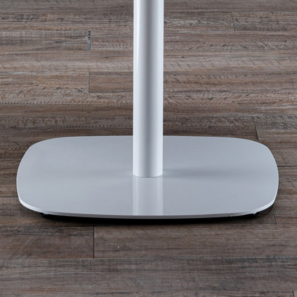 Modern Square Dining Table Wood Tabletop with Steel Pedestal Base