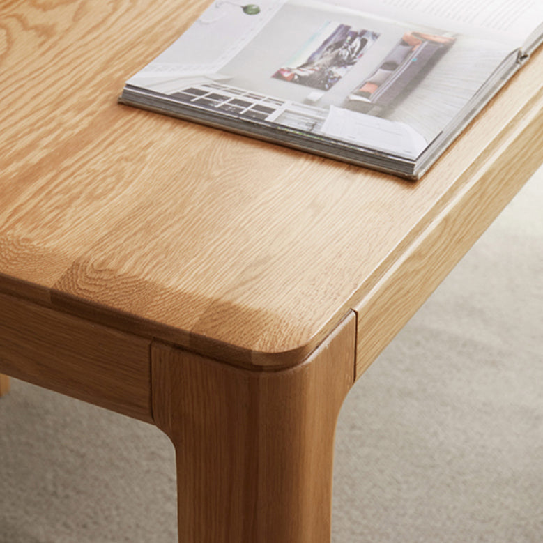 Modern Style Rectangle Oak Solid Wood Dining Table in Natural