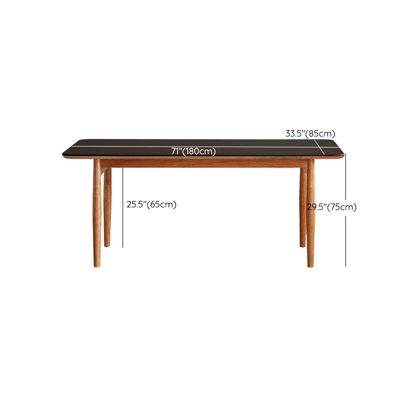 Simplicity Style Rectangle Stone Fixed Dinner Table with 4-foot
