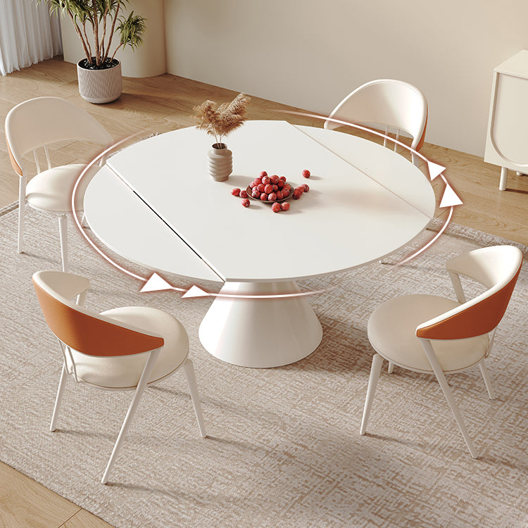 Contemporary Extendable Sintered Stone Top Dining Table with Chairs