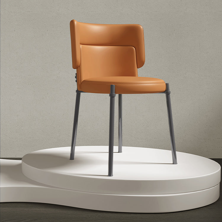 Faux Leather and Metal Contemporary Dining Chair for Dining Room