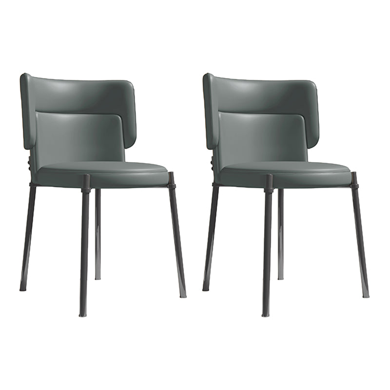 Faux Leather and Metal Contemporary Dining Chair for Dining Room