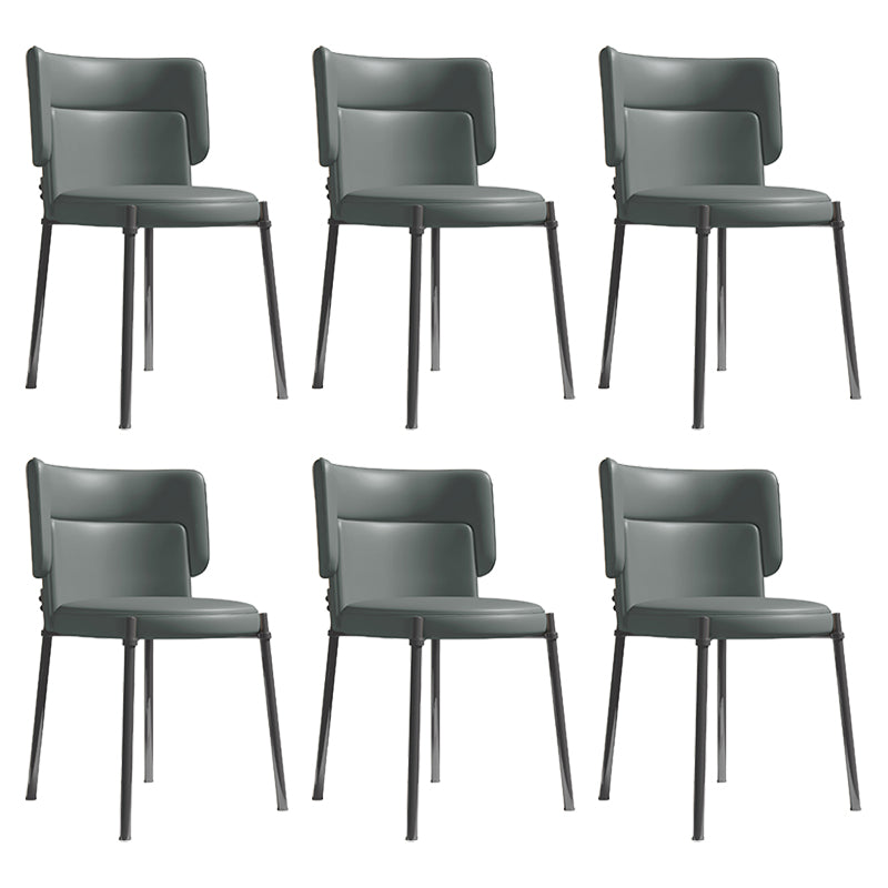 Faux Leather and Metal Contemporary Dining Chair for Dining Room