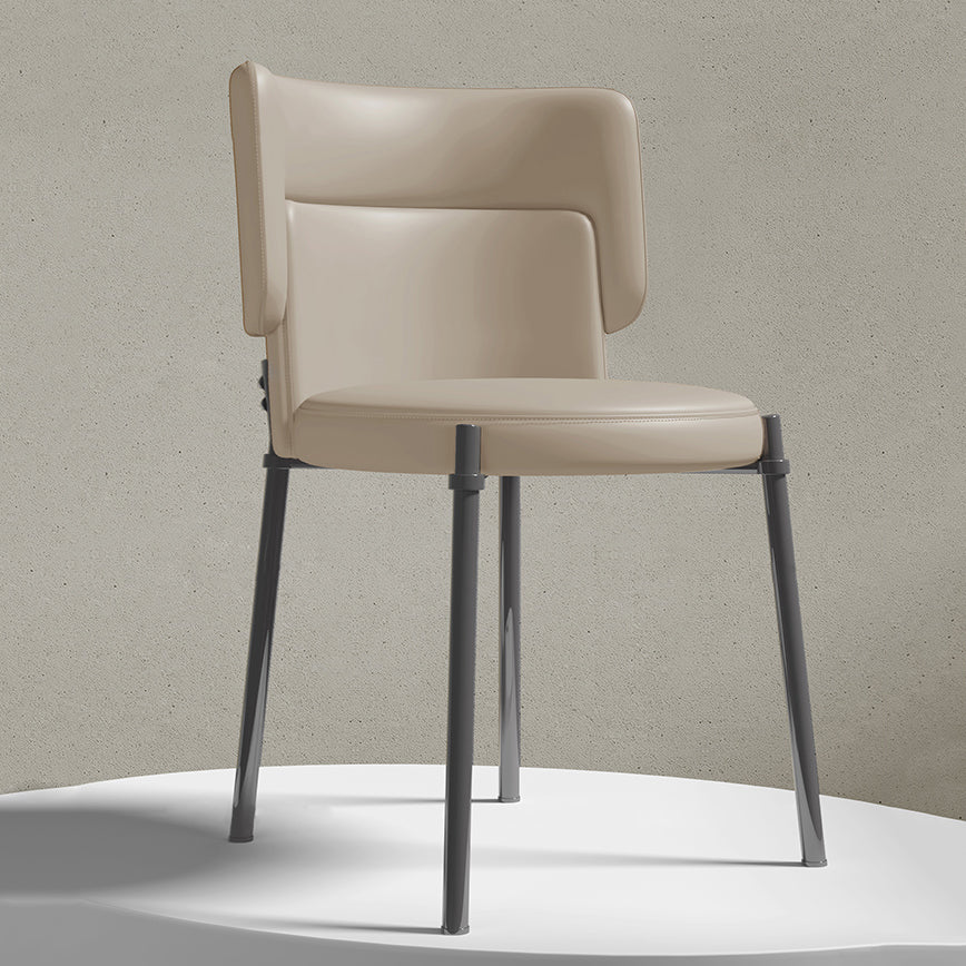 Faux Leather and Metal Contemporary Dining Chair for Dining Room