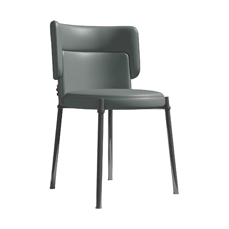 Faux Leather and Metal Contemporary Dining Chair for Dining Room