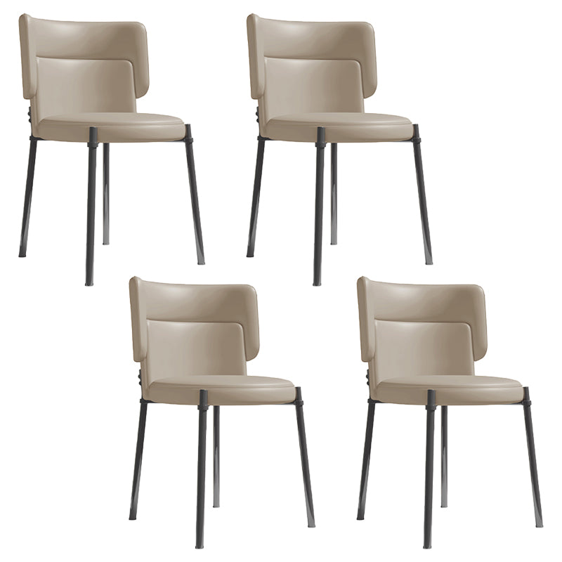 Faux Leather and Metal Contemporary Dining Chair for Dining Room