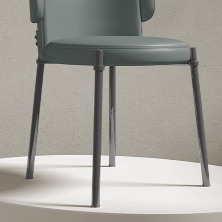 Faux Leather and Metal Contemporary Dining Chair for Dining Room