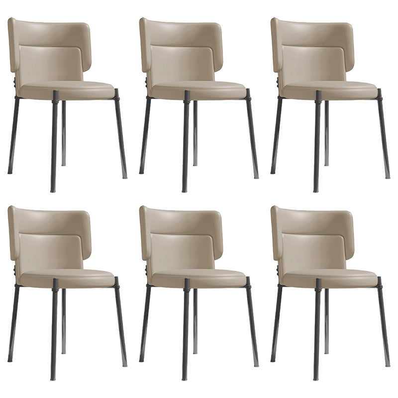Faux Leather and Metal Contemporary Dining Chair for Dining Room