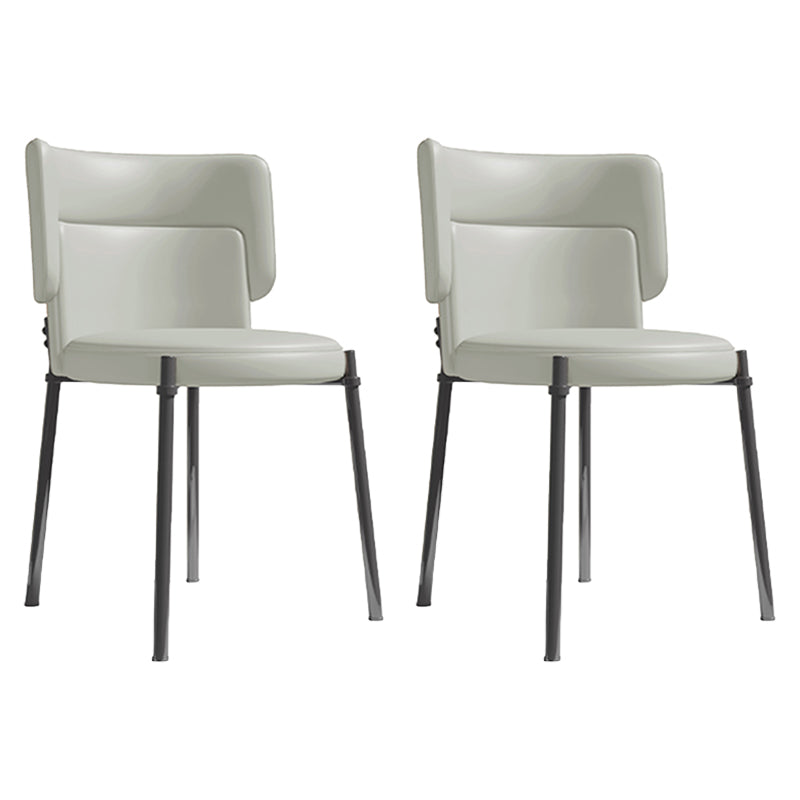 Faux Leather and Metal Contemporary Dining Chair for Dining Room