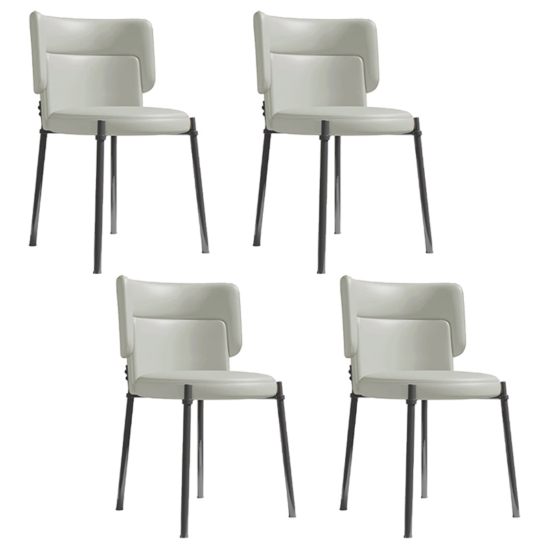 Faux Leather and Metal Contemporary Dining Chair for Dining Room
