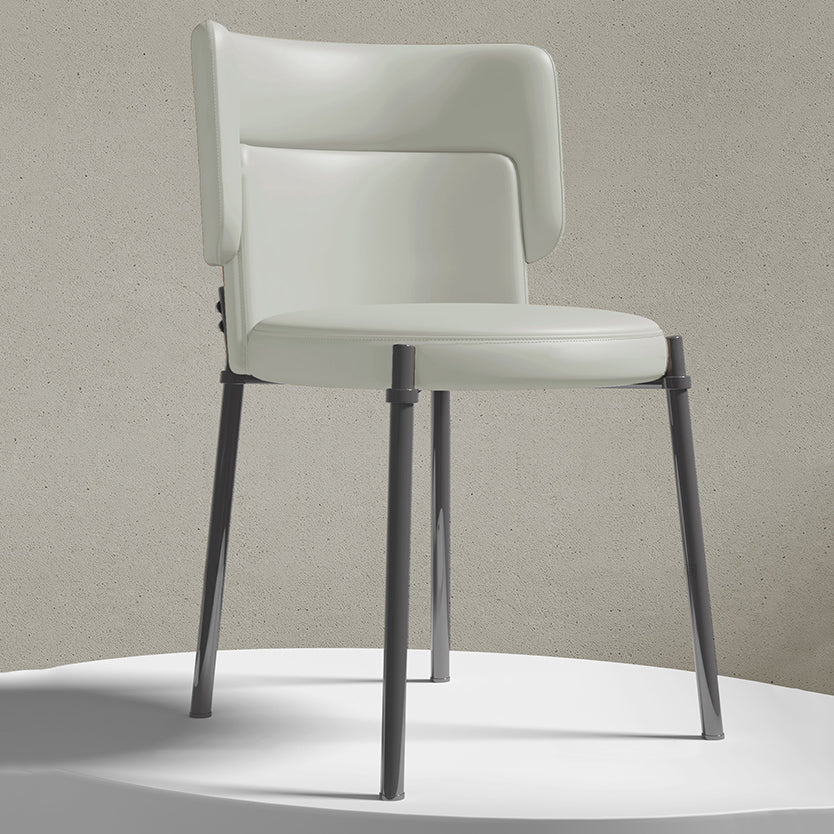 Faux Leather and Metal Contemporary Dining Chair for Dining Room