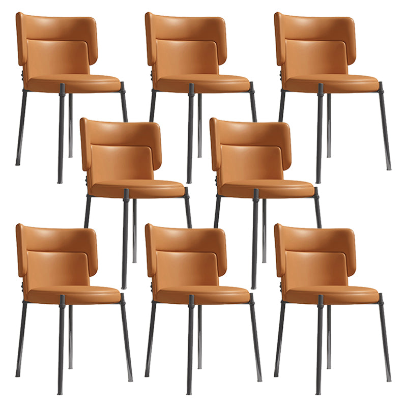 Faux Leather and Metal Contemporary Dining Chair for Dining Room