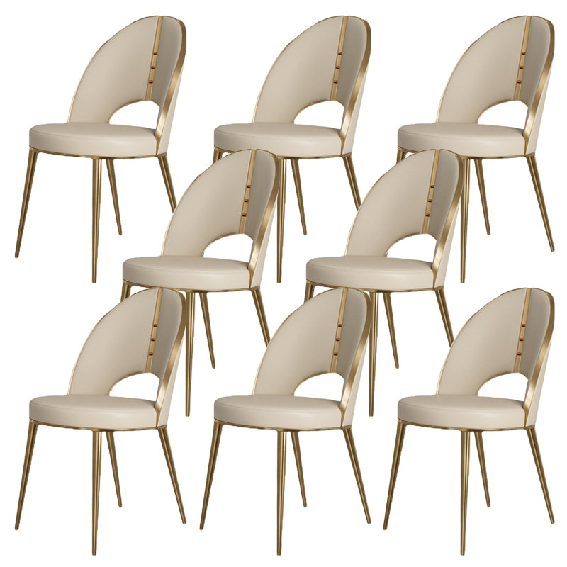 Indoor Contemporary Faux Leather Upholstered Armless Side Dining Chair