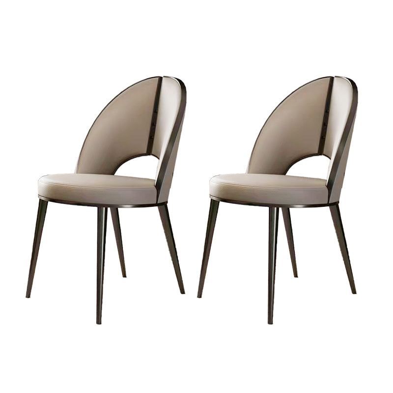Indoor Contemporary Faux Leather Upholstered Armless Side Dining Chair