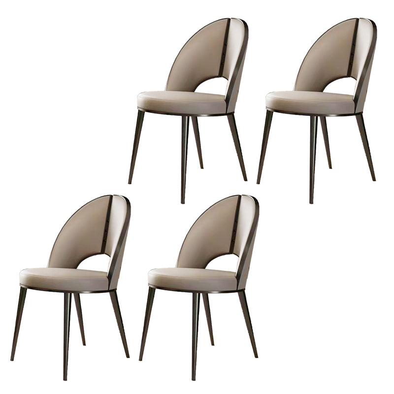 Indoor Contemporary Faux Leather Upholstered Armless Side Dining Chair