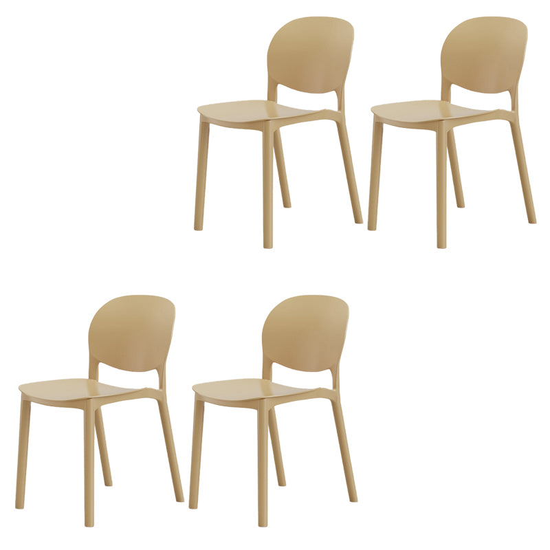 Modern Dining Room Plastic Open Back Stackable Dining Side Chair