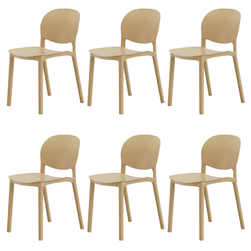 Modern Dining Room Plastic Open Back Stackable Dining Side Chair