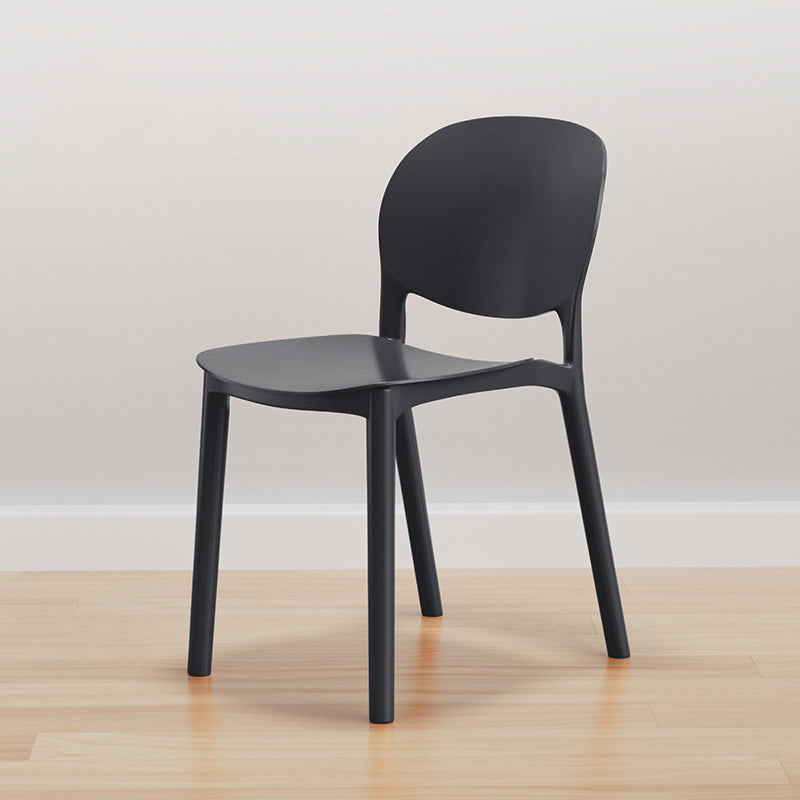 Modern Dining Room Plastic Open Back Stackable Dining Side Chair