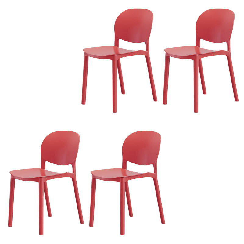 Modern Dining Room Plastic Open Back Stackable Dining Side Chair