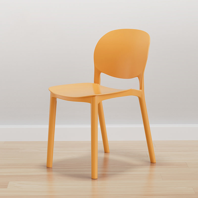 Modern Dining Room Plastic Open Back Stackable Dining Side Chair