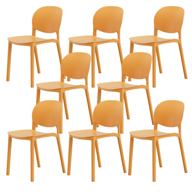 Modern Dining Room Plastic Open Back Stackable Dining Side Chair