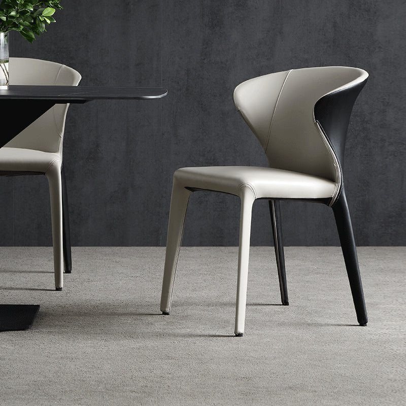 Modern Style Wingback Leather Home Dining Side Chair for Dining Room