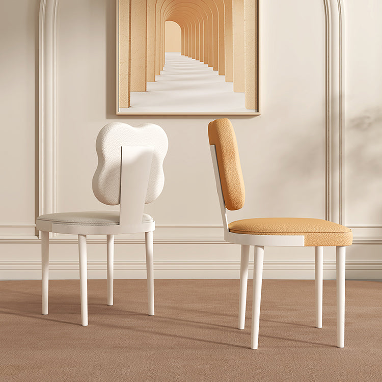 Contemporary Indoor Faux Leather Upholstered Armless Side Dining Chair
