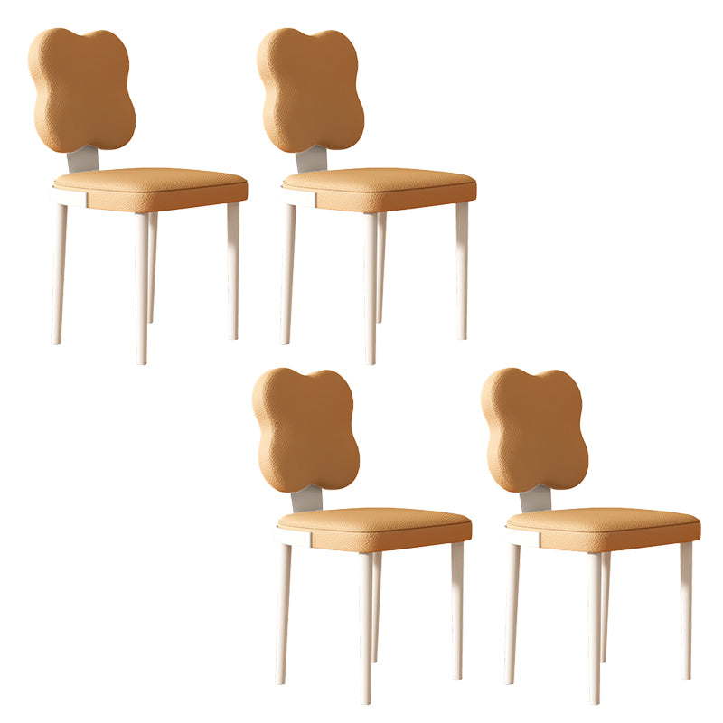 Contemporary Indoor Faux Leather Upholstered Armless Side Dining Chair