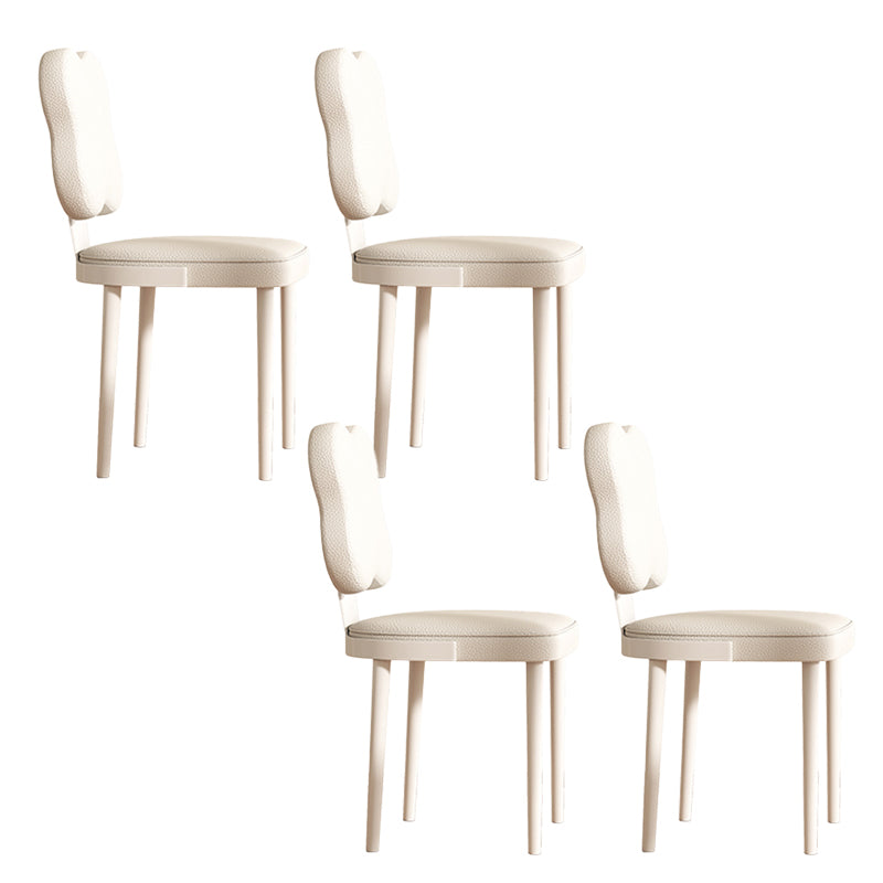 Contemporary Indoor Faux Leather Upholstered Armless Side Dining Chair