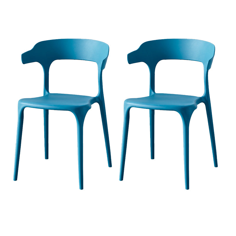 Contemporary Indoor-Outdoor Plastic Open Back Stackable Dining Side Chair