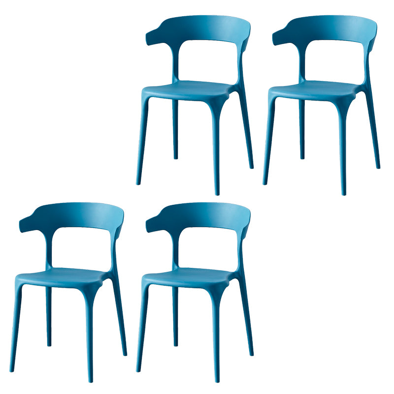 Contemporary Indoor-Outdoor Plastic Open Back Stackable Dining Side Chair