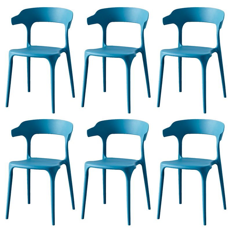 Contemporary Indoor-Outdoor Plastic Open Back Stackable Dining Side Chair