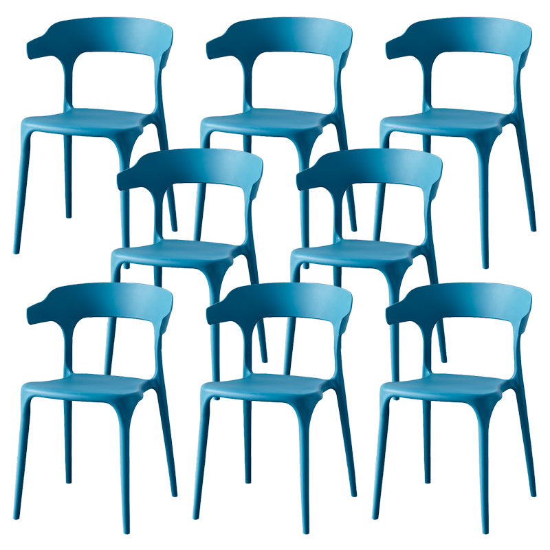 Contemporary Indoor-Outdoor Plastic Open Back Stackable Dining Side Chair