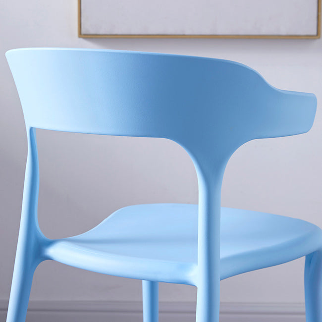 Contemporary Indoor-Outdoor Plastic Open Back Stackable Dining Side Chair