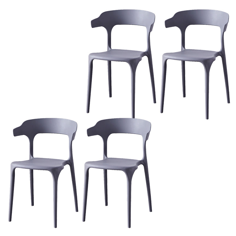 Contemporary Indoor-Outdoor Plastic Open Back Stackable Dining Side Chair