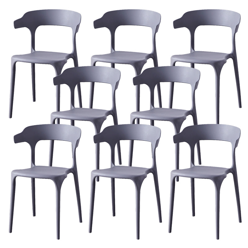 Contemporary Indoor-Outdoor Plastic Open Back Stackable Dining Side Chair