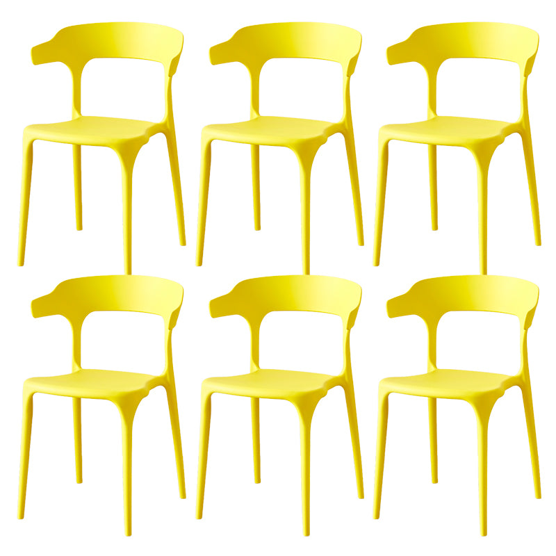 Contemporary Indoor-Outdoor Plastic Open Back Stackable Dining Side Chair