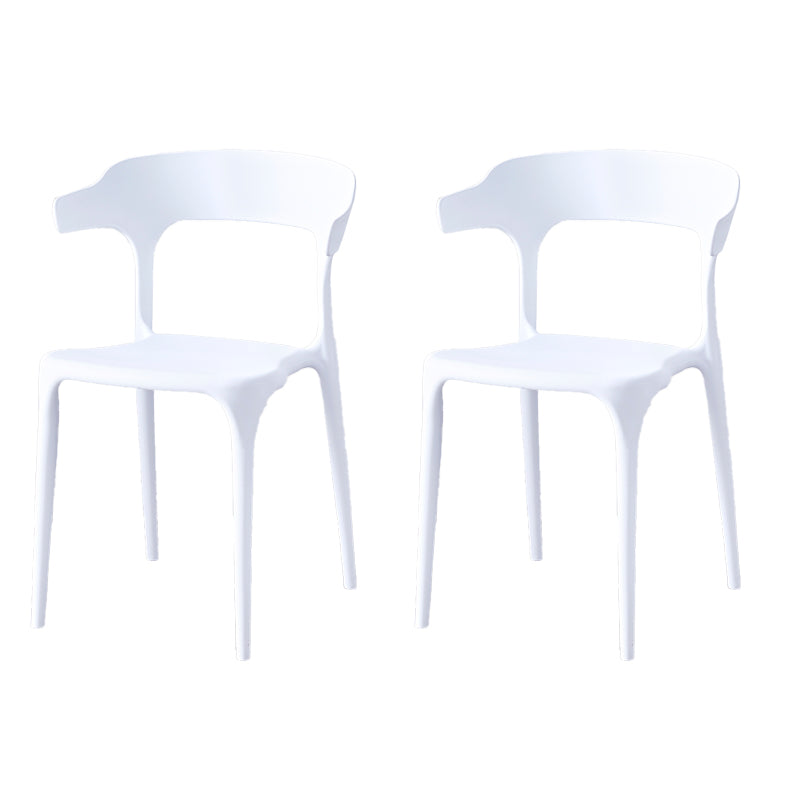 Contemporary Indoor-Outdoor Plastic Open Back Stackable Dining Side Chair
